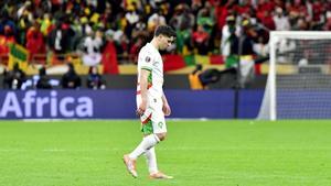 Brahim Diaz durante la final de la Copa de África que disputaron este domingo Marruecos y Senegal. EFE/EPA/JALAL MORCHIDI