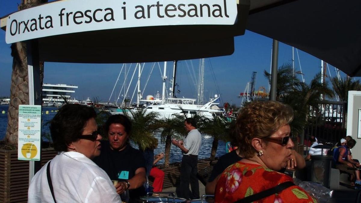 Un puesto de horchata en Valencia.