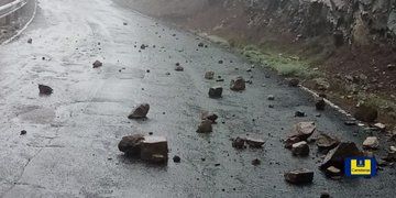 Cerradas tres carreteras en Tejeda por desprendimientos