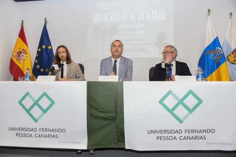 GENTE Y CULTURA 20-06-2018   LAS PALMAS DE GRAN CANARIA.  Inauguración Universidad de Verano Ciudad de Guía, en la foto y de izquierda a derecha: Antonio Rodríguez Perez, Rector Universidad Fernando Pessoa,  Pedro Rodriguez Pérez, Alcalde de Santa Maria de Guia y Pedro Rodríguez Rodriíguez, Presidente Universidad Fernando Pessoa Canarias  .   FOTOS: JUAN CASTRO  | 20/06/2018 | Fotógrafo: Juan Carlos Castro