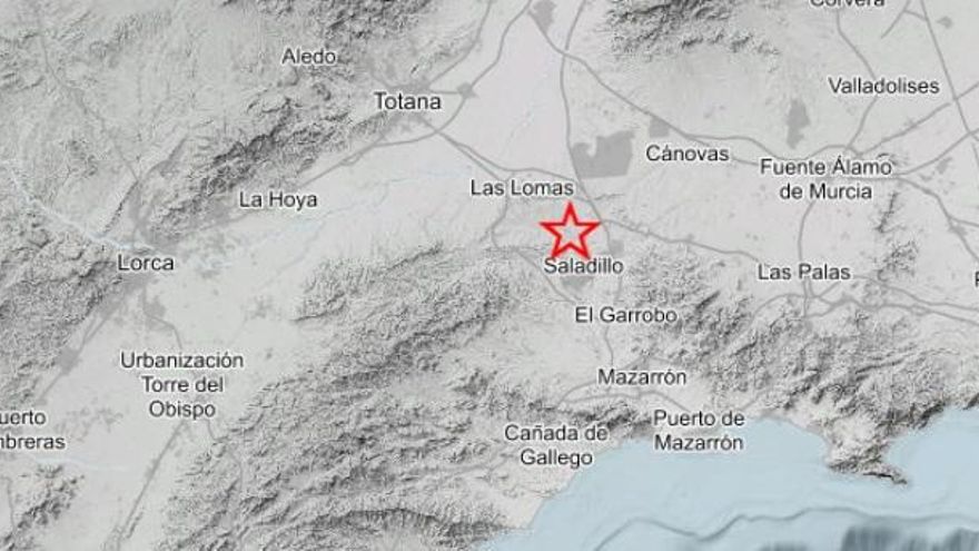 Un terremoto de tres grados de magnitud se deja sentir en Mazarrón, Alhama y Totana