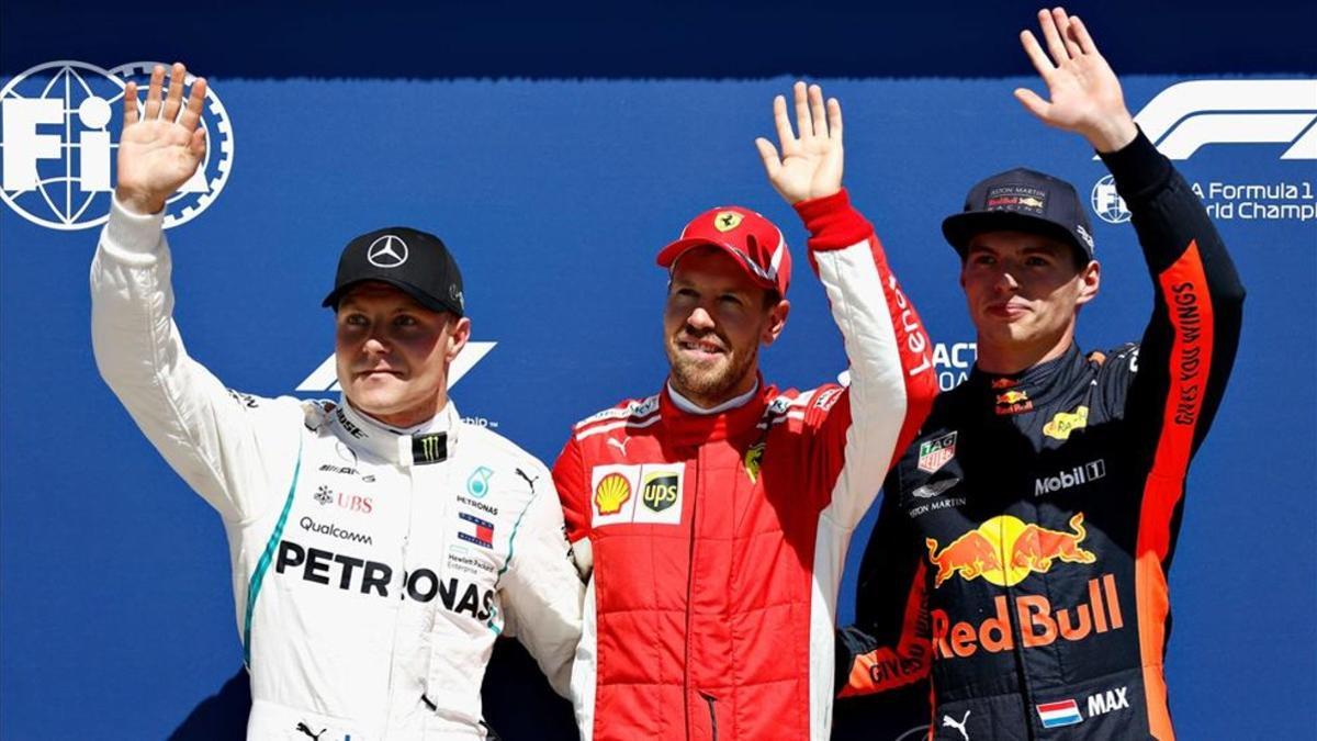 Bottas, Vettel y Verstappen en Canadá