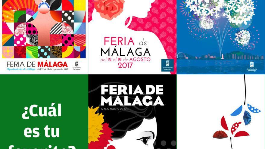 Los cinco carteles finalistas del concurso para la Feria de Málaga de 2017
