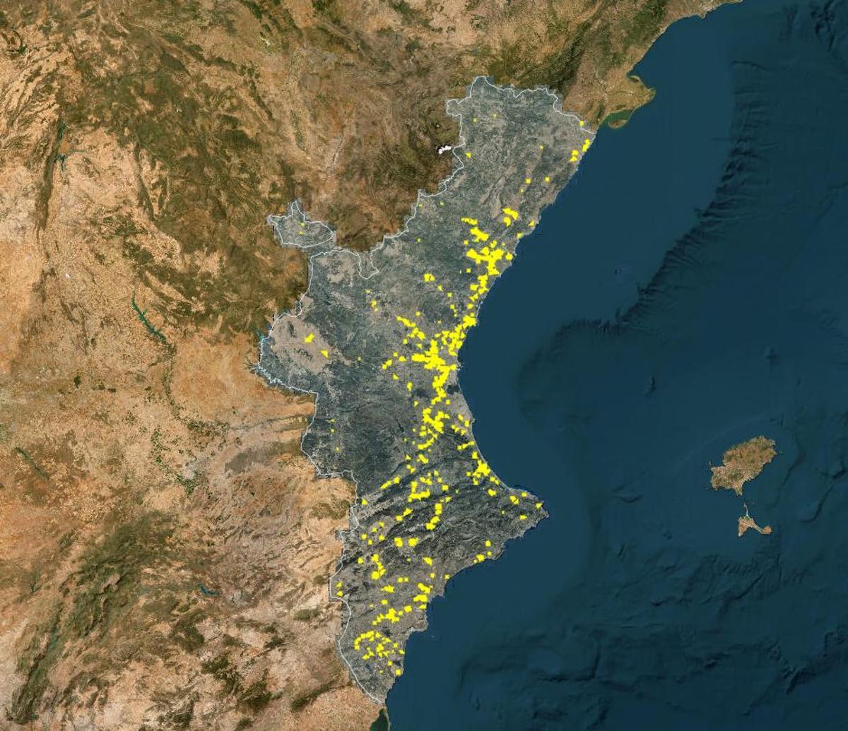 Mapa de Suelo Industrial de la Comunitat Valenciana, elaborado por el Ivace.