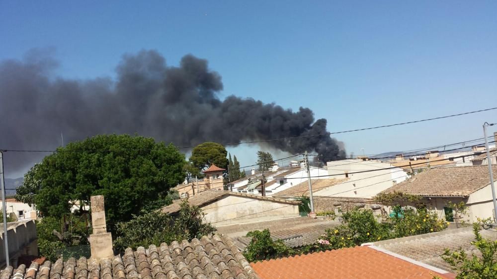 Un incendio provoca una gran columna de humo en Palma