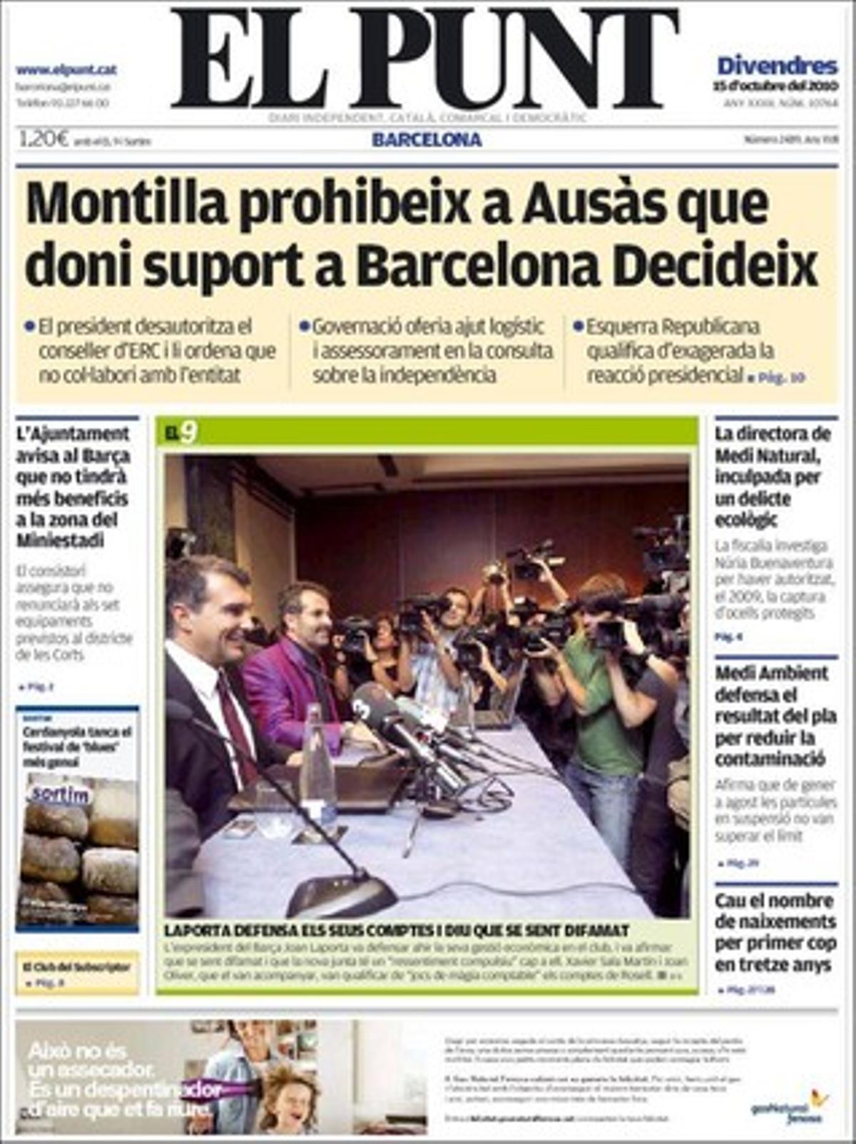 ’El Punt’ informa també que el 73% dels catalans consideren viable fer els Jocs Olímpics d’hivern que Barcelona demanarà per al 2022.