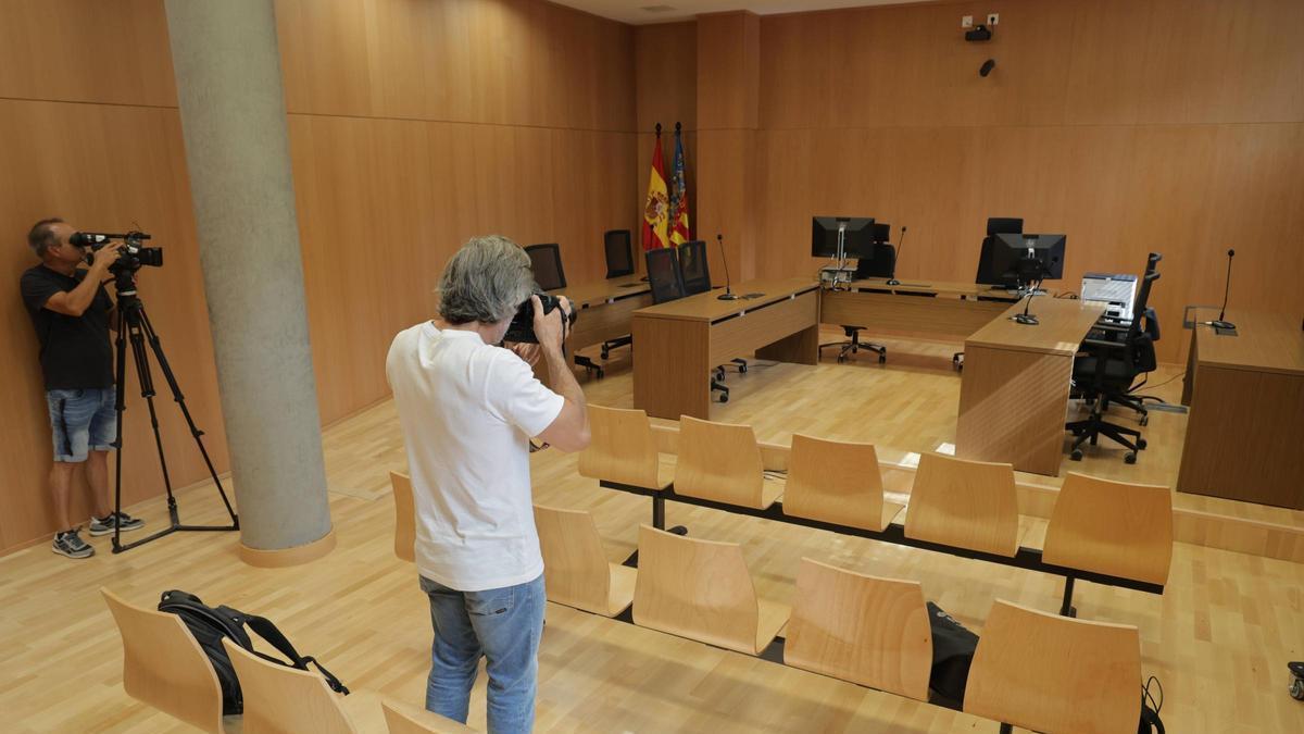 Sala de vistas del juzgado de Catarroja donde se celebran  las declaraciones de la causa de la dana.