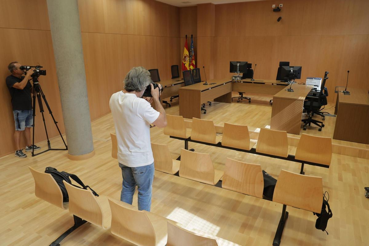Sala de vistas del juzgado de Catarroja donde se celebran  las declaraciones de la causa de la dana.