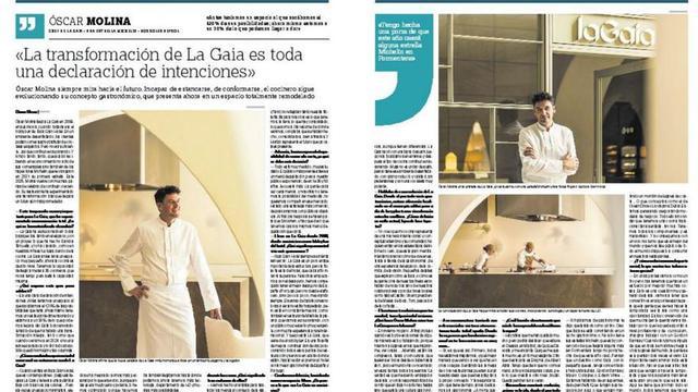 Entrevistas con chefs como Óscar Molina, que afronta una nueva etapa en La Gaia. | | D.I.