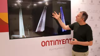 Ontinyent recupera la iluminación ornamental de las chimeneas industriales