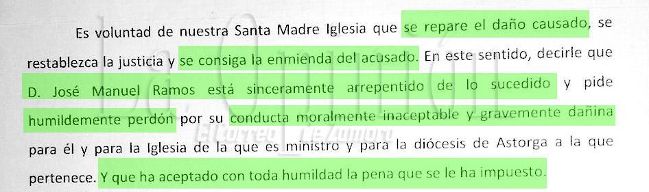 Carta del obispo de Astorga, Juan Antonio Menéndez