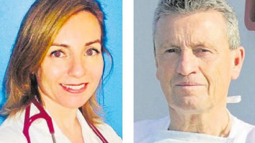 Mónica Crespo, de la UCI del Peset, y Enrique Ballester, médico en Alzira.