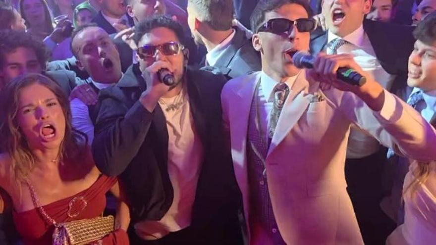 Omar Montes, protagonista de la fiesta nupcial en la boda de