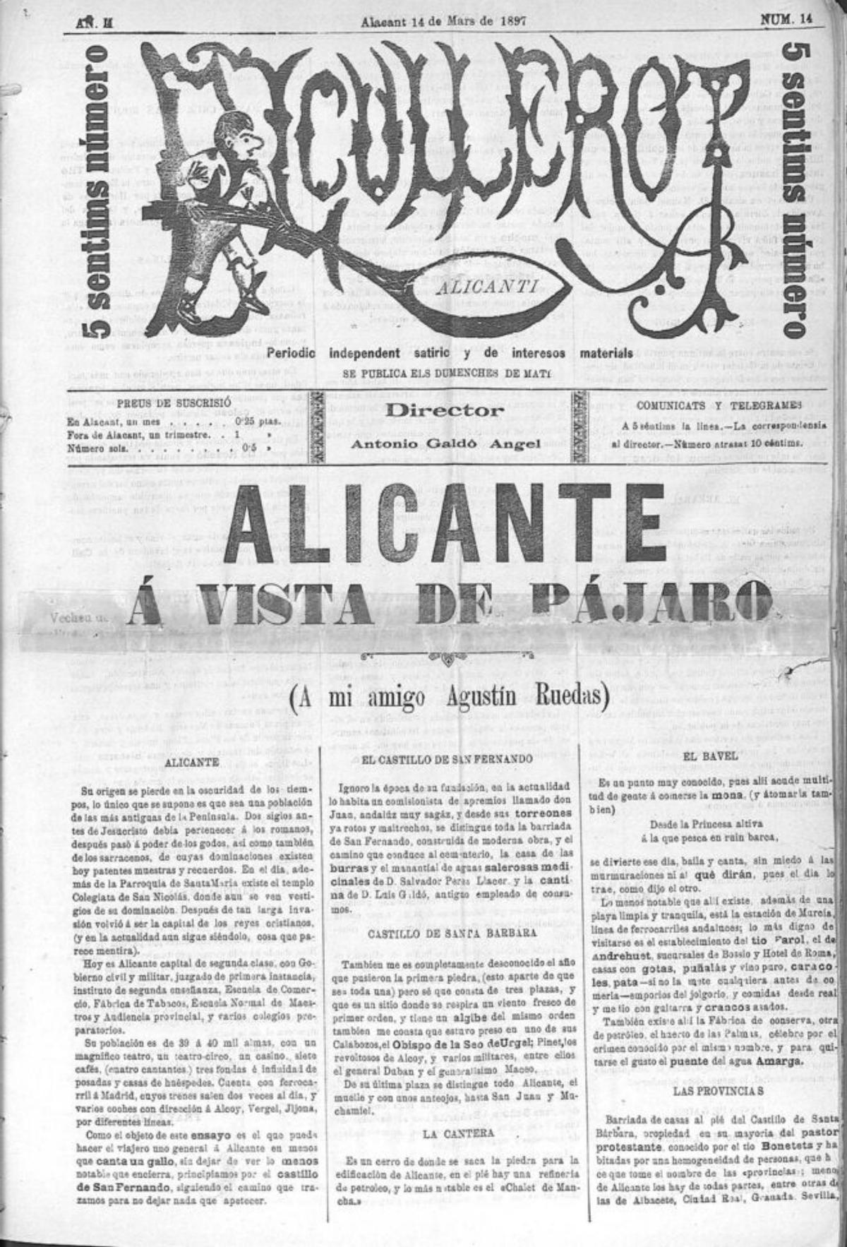 Una visión humorística del Alicante de 1897