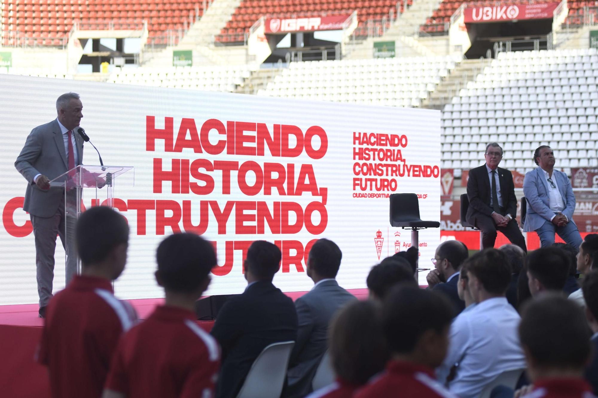 La presentación de la Ciudad Deportiva del Real Murcia, en imágenes