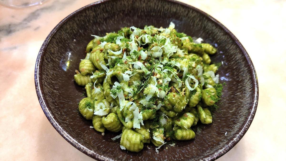 Los ‘gnocchetti’ con ‘espigalls’ y aceite picante de Bacaro.
