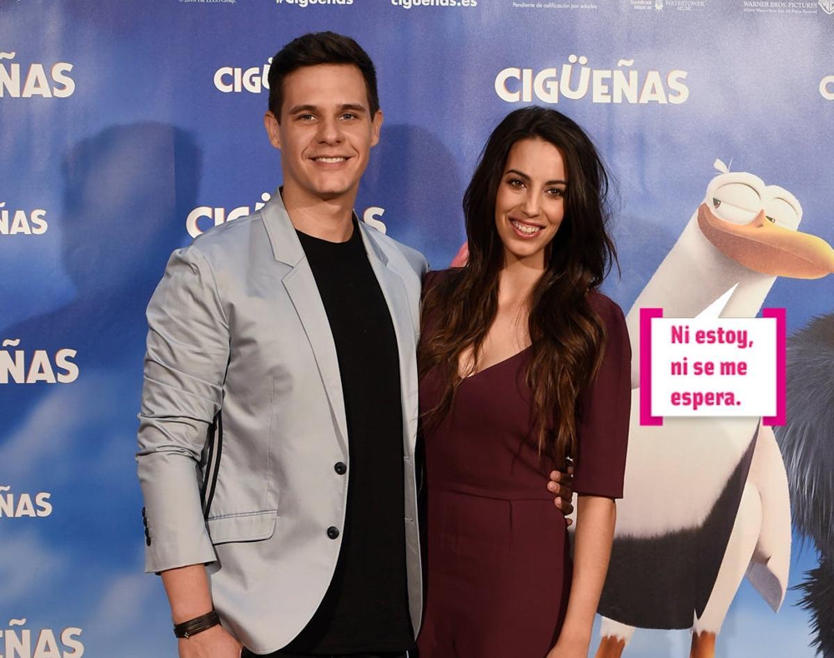 Christian Gálvez y Almudena Cid en el estreno de 'Cigüeñas'