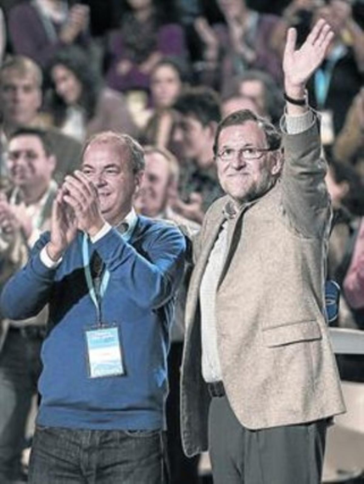 Monago i Rajoy, dissabte a Càceres, durant la clausura de les jornades del PP sobre bon govern.