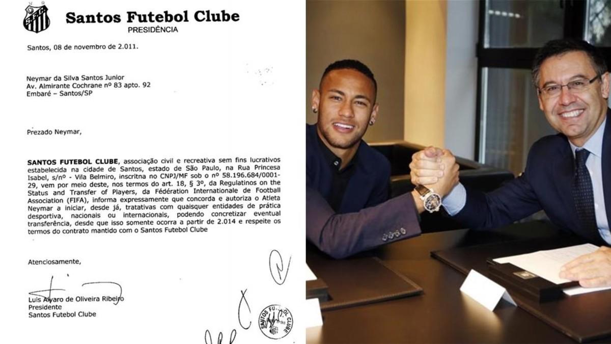 El documento que demuestra que el Barça negoció con el permiso del Santos