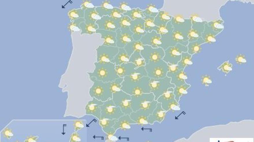 Pocas nubes y temperaturas en ascenso en Canarias