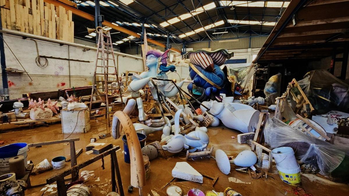 Uno de los talleres arrasados por la DANA del pasado 29 de octubre.