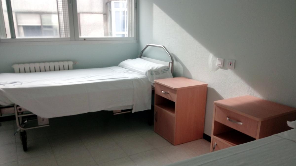 Una de las habitaciones de Psiquiatría en el Hospital Provincial de Pontevedra.
