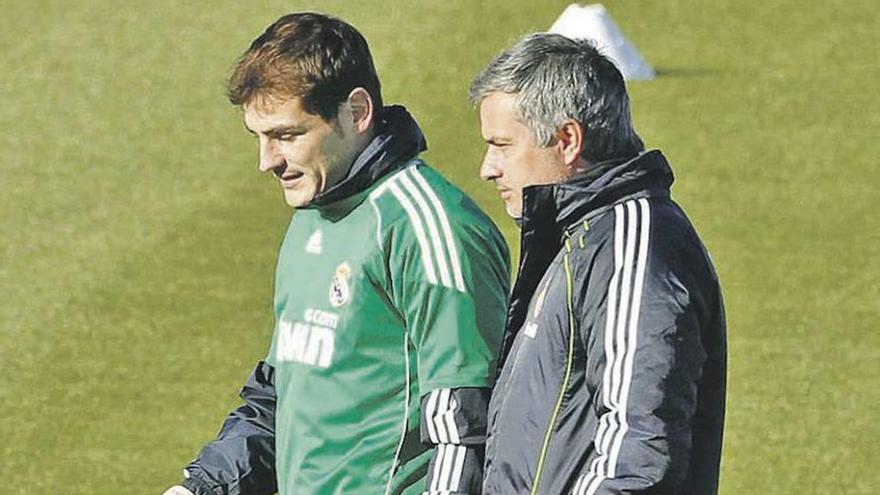 Casillas y Mourinho, cuando ambos estaban en el Madrid.