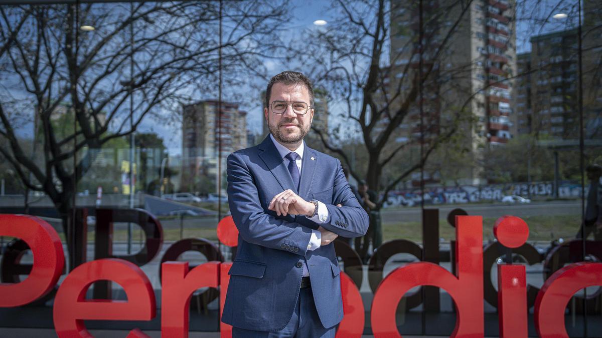 Entrevista al president y candidato de ERC a la reelección, Pere Aragonès, en la sede de El Periódico.