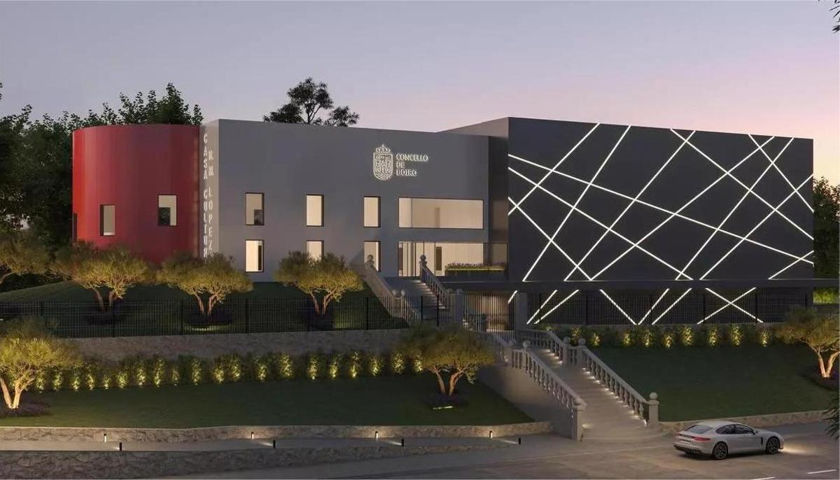 Boceto de la futura casa de cultura de Boiro.