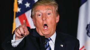 Republican presidential candidate Donald Trump speaks during a campaign stop in Council Bluffs, Iowa, Tuesday, Dec. 29, 2015. (AP Photo/Nati Harnik)