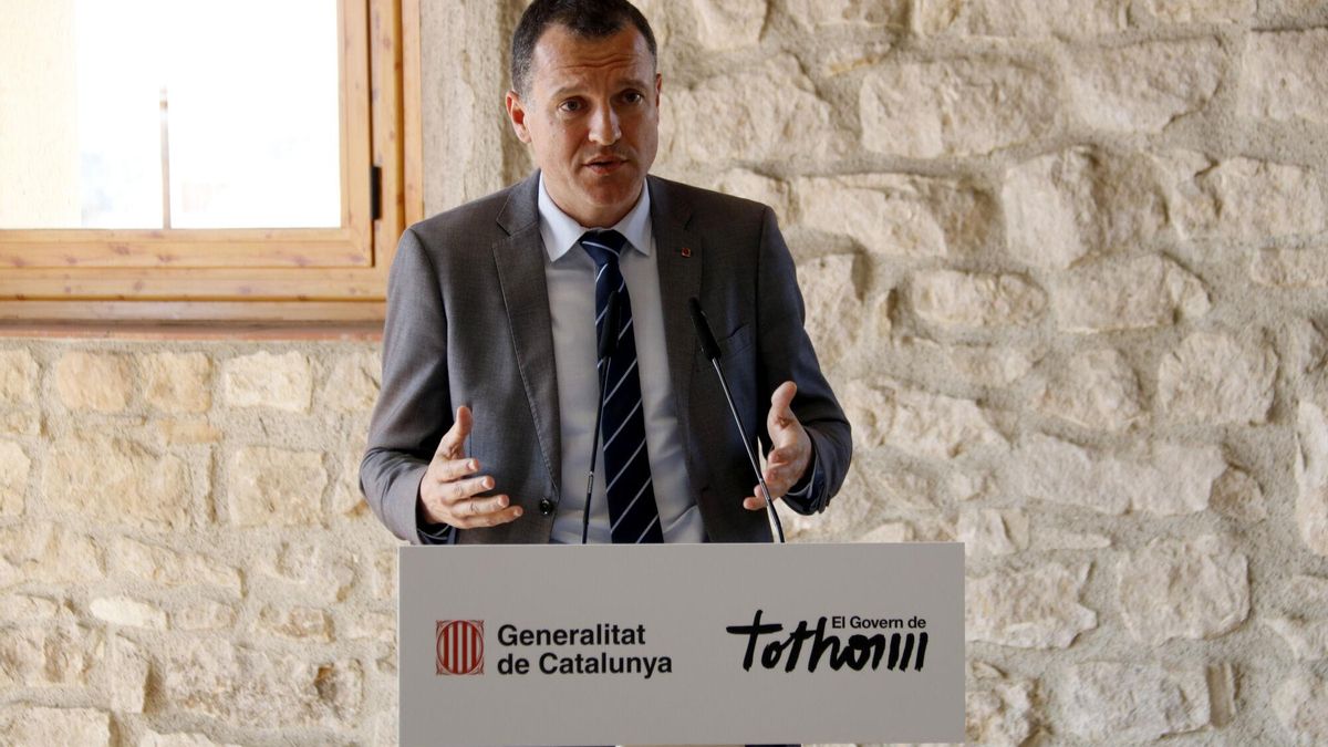 El conseller de Agricultura, Òscar Ordeig, en la presentación de los datos de la renta agraria de 2024, este miércoles en L'Albi (Garrigues).