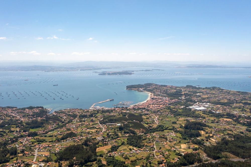 Barbanza y Ria de Arousa. Fotografía aérea. La Coruña, España