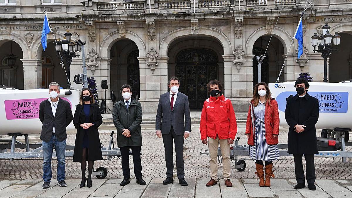 Presentación ayer de la prueba en la plaza de María Pita. |  // CARLOS PARDELLAS