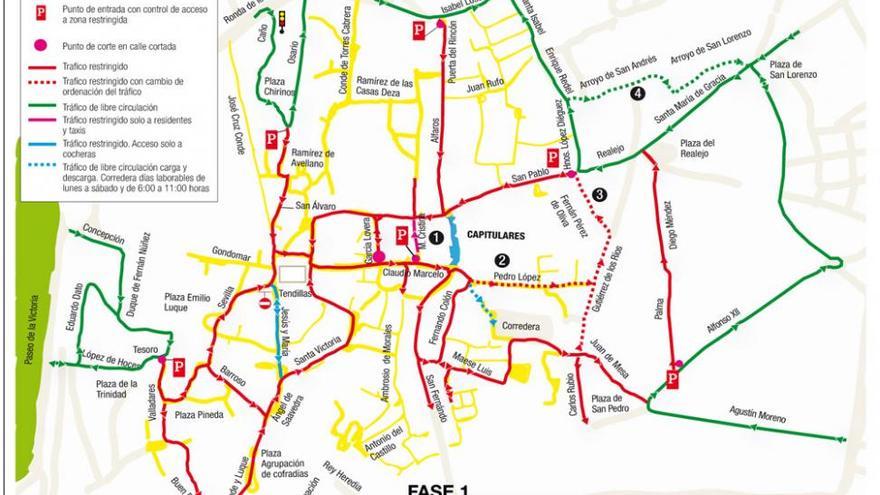 Comienza el plan de tráfico que reordena treinta calles del casco de Córdoba