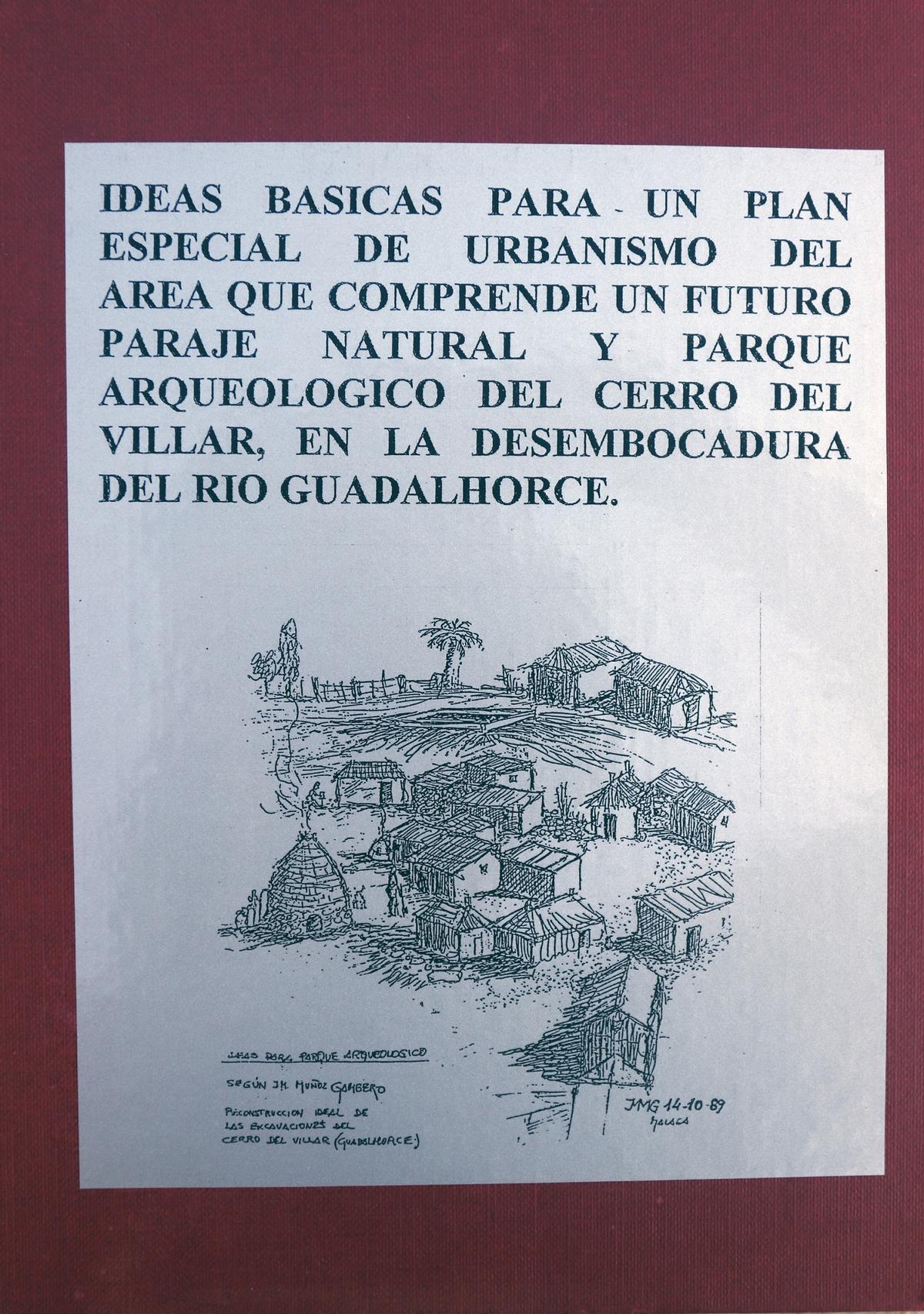 Proyecto de Parque arqueológico del Cerro del Villar, presentado a la Junta hace 24 años.