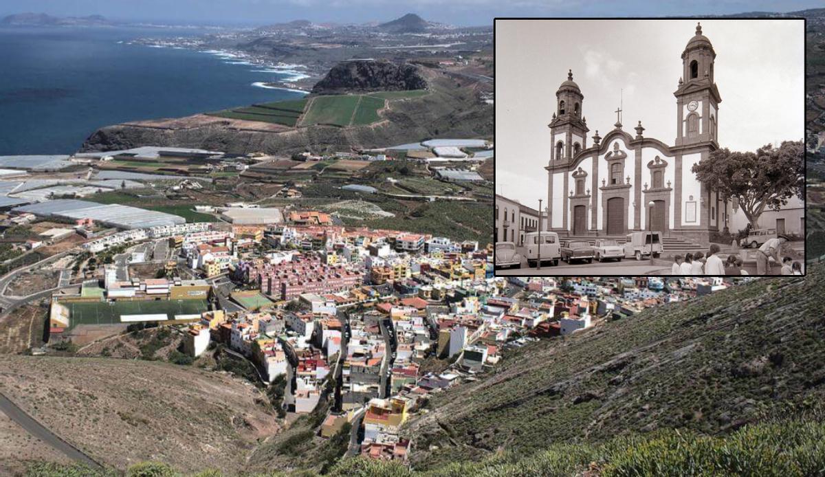 Panorámica de Santa María de Guía y su iglesia, heredera de la ermita que Sancho de Vargas levantó a comienzos del siglo XVI
