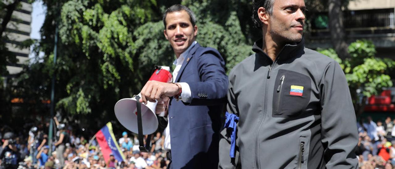 Guaidó y López, en su comparecencia del martes en Caracas.