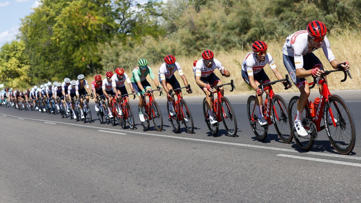 El pelotón de la Vuelta a España, durante la 19ª etapa.