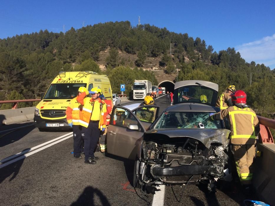 Accident amb quatre ferits a la C-55, a Súria.