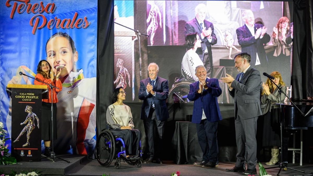 Teresa Perales, durante la recepción del premio