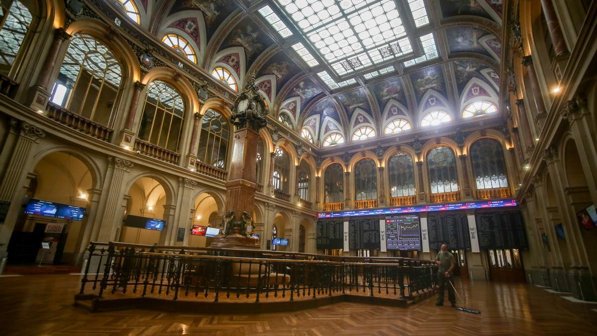 Interior del Palacio de la Bolsa, en Madrid.