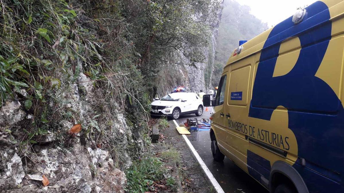 Fallece un conductor aplastado por una enorme piedra en Peñamellera Alta