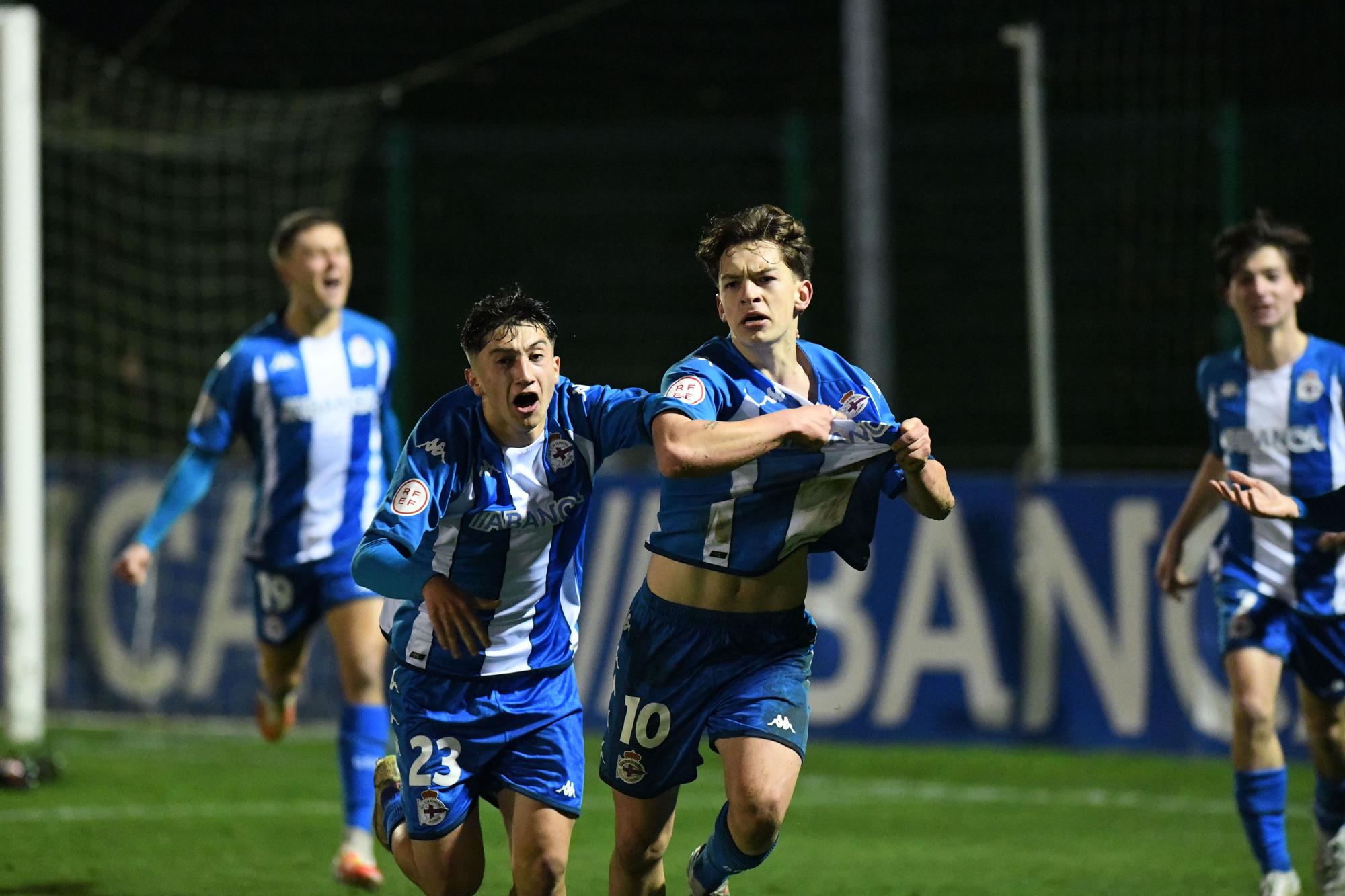 El Dépor juvenil asombra en la Copa del Rey remontando dos goles al Atlético