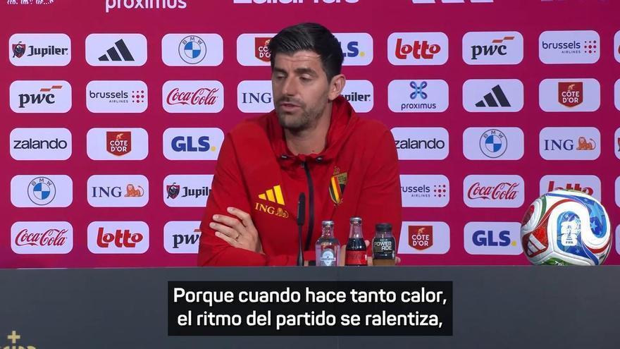 Courtois, sobre las temperaturas en el Mundial: "Por suerte vivo en España"