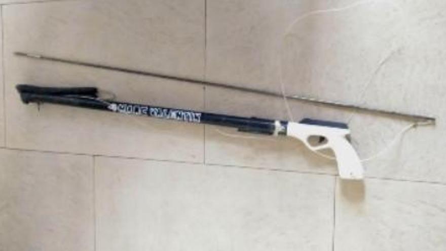 Fusil decomisado durante la fiesta del Xiringüelu