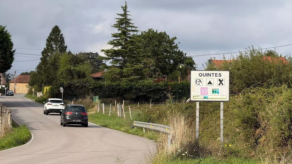 Entrada a Quintes, en Villaviciosa.