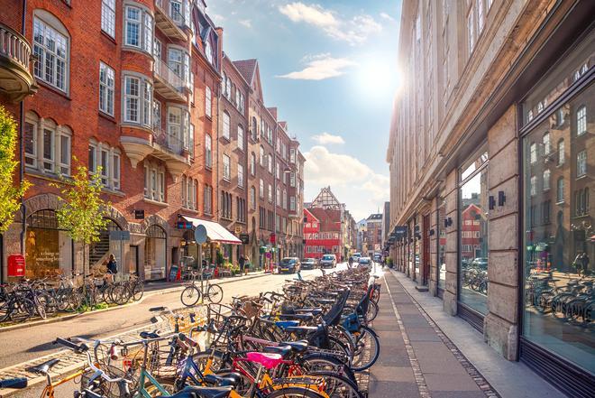 Calle Minter Montergade en el casco antiguo de Copenhague