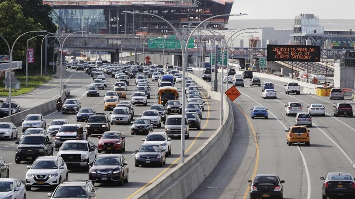 Coches entrando en Nueva York.