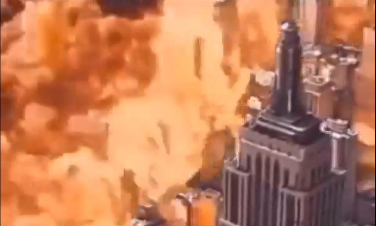 Recreación de la destrucción de Manhattan con un ataque nuclear, en un vídeo propagandístico ruso difundido estos días en latiinoamérica