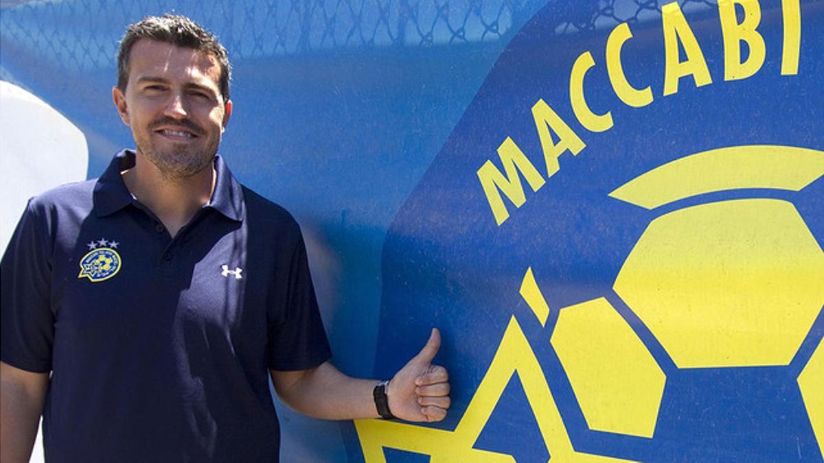 Óscar García, el 31 de mayo del 2012, día en que fue presentado como entrenador del Maccabi